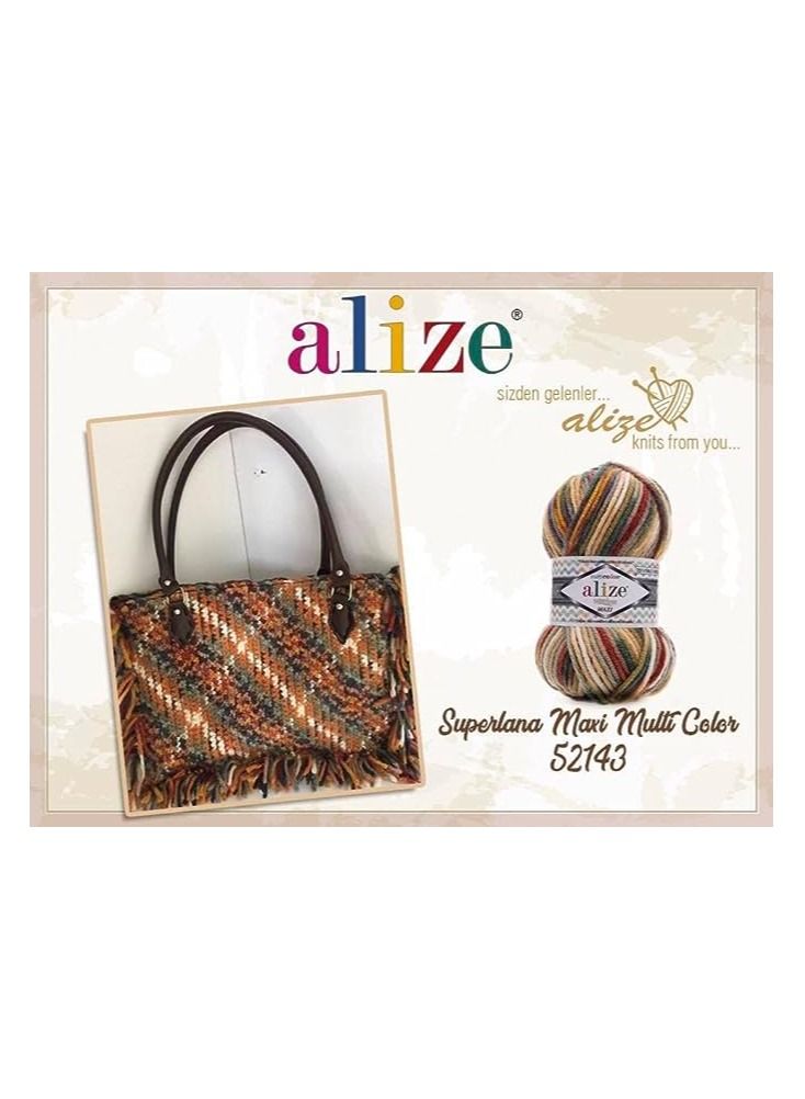 أليز خيوط اليزا ماكس غزل صوف تركي سوبر لانا ماكسي سادة عالية الجودة من القطن والاكريليك للحياكة اليدوية والكروشيه والملابس والسكارفات، 100 غرام ×5 من اليز (بيج ميلانج، 152) - Image 5