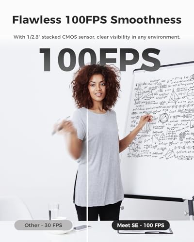 OBSBOT كاميرا ويب OBSBOT Meet SE بدقة 1080P و100FPS للكمبيوتر، كاميرا بث بتقنية الذكاء الاصطناعي مع مستشعر 1/2.8"، وضع الجمال، التحكم بالإيماءات، HDR متدرج، كاميرا ويب للكمبيوتر المكتبي، اللابتوب، الاجتماعات. (أبيض سحابي) - Image 3