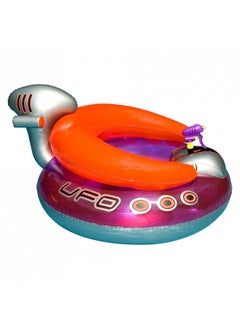 SWIMLINE ORIGINAL Inflatable UFO Spaceship Pool Float Ride On With Fun Constant Flow Laser Ray Gun Water Squirter For Kids , Cool Retro Style, For Beach Ocean Pool Lake , Extra Thick Large Floatie
