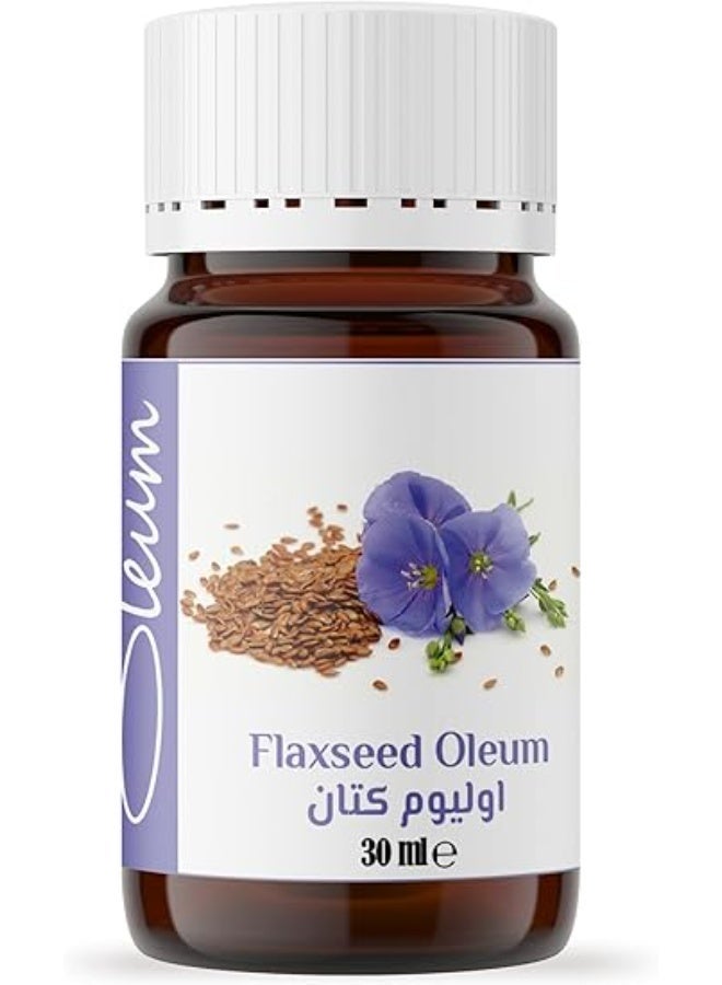 زيت بذر كتان أوليم (Oleum) – 30 مل – نقي 100% وغني بأوميجا 3 للعناية بالشعر والبشرة.