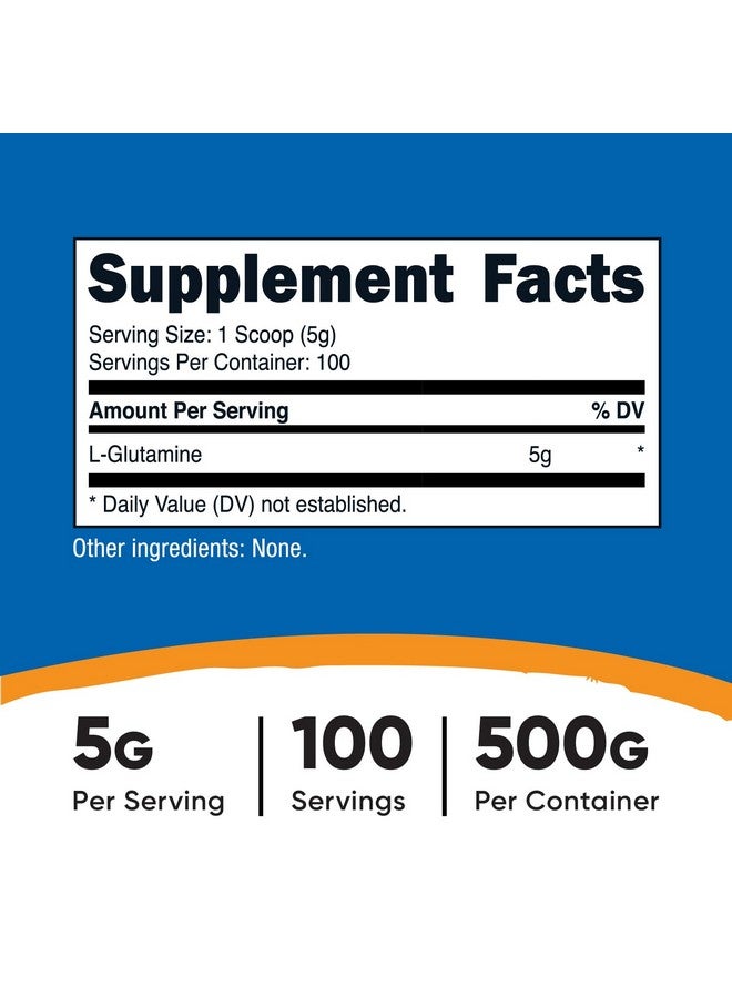 Nutricost Nutricost L-Glutamine Powder (500 Grams) Unflavored - Gluten Free & Non-GMO, 100 Servings  - Image 2