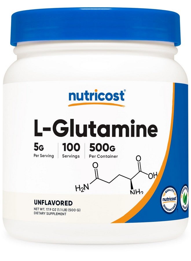 Nutricost Nutricost L-Glutamine Powder (500 Grams) Unflavored - Gluten Free & Non-GMO, 100 Servings  - Image 1