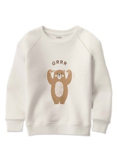 LUAY LUAY Unisex 100% Bamboo based Ultra-Soft fabric SweatShirt with Beer Print_Off White  - Image 2
