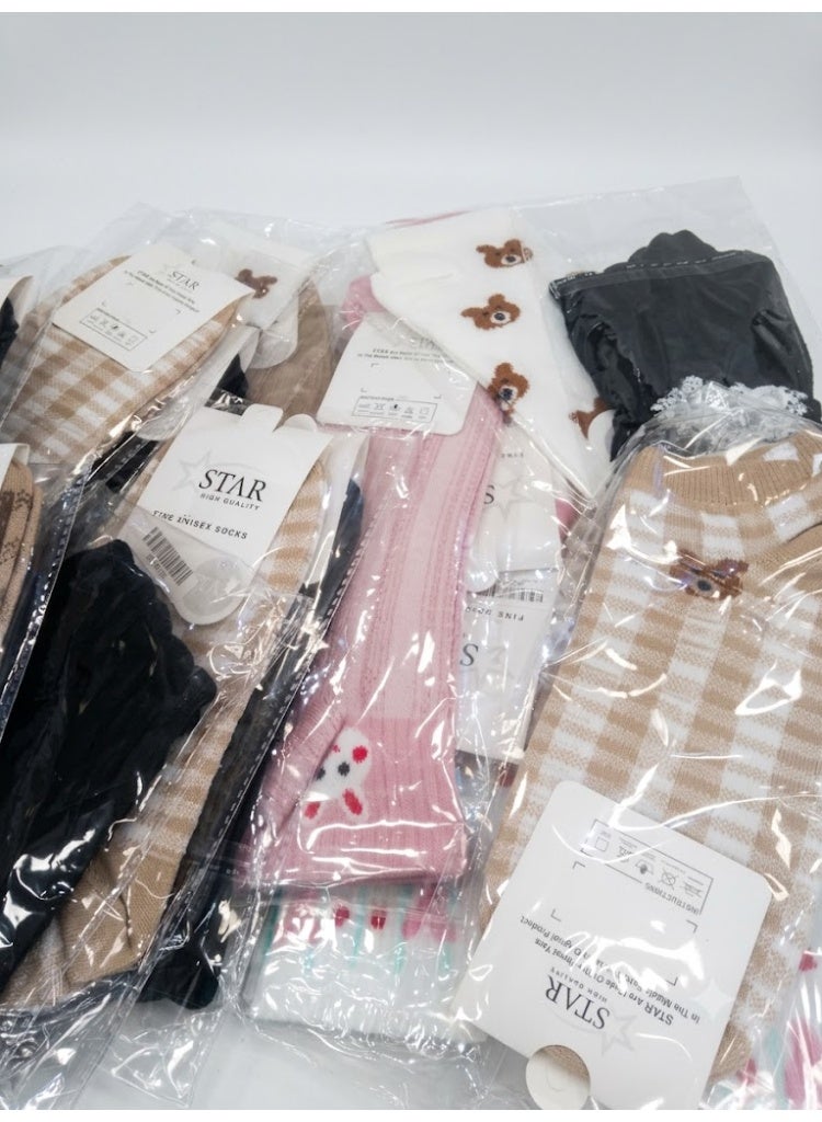 Star 1pcs patterned Socks Plain multi color - Image 3