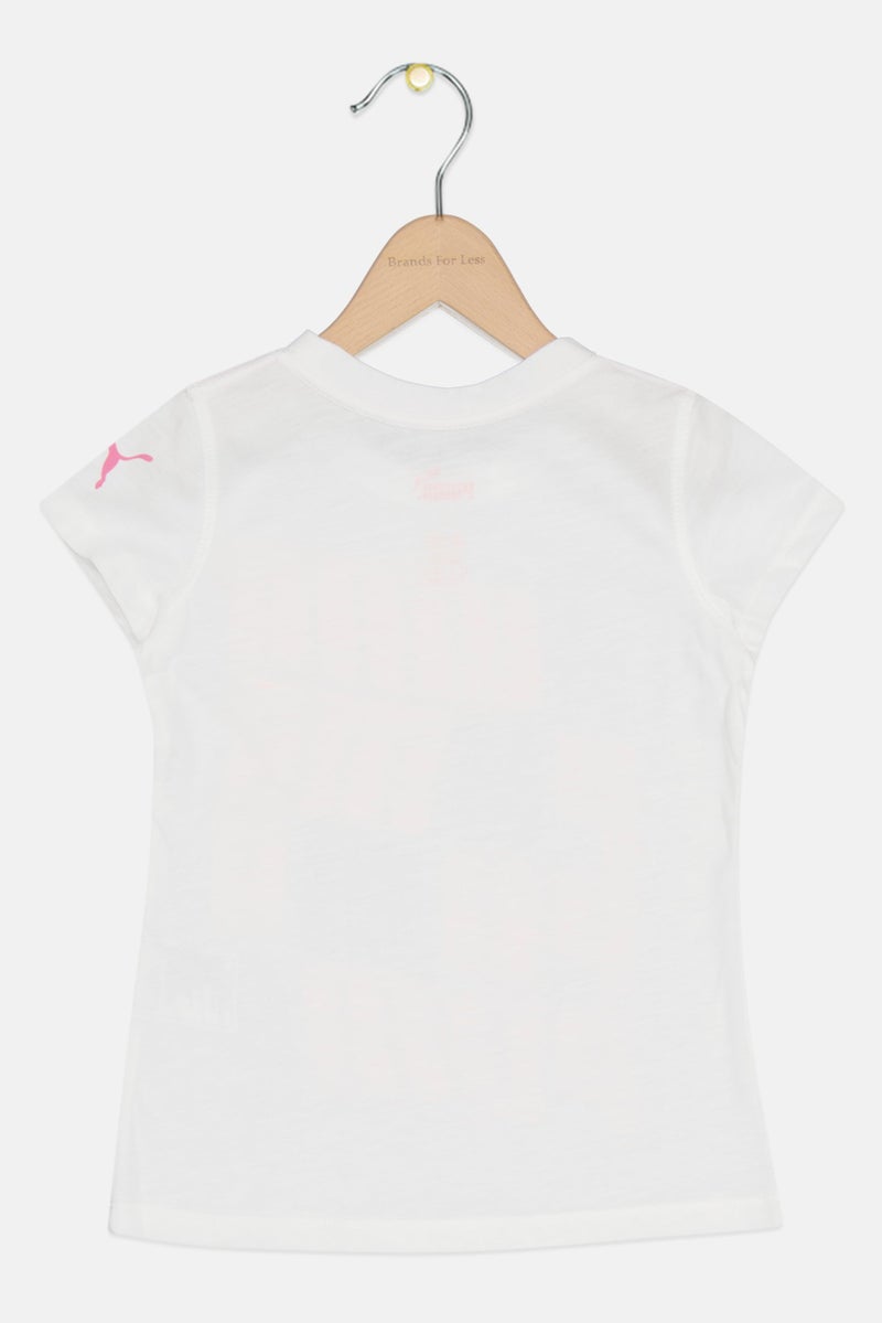 PUMA Kids Girl Sportswear Fit Short Sleeve Outdoor T-Shirt, White - Image 2