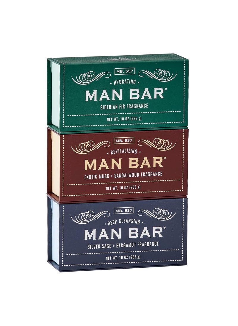 San Francisco Soap Company San Francisco Soap Co Man Bar 3Piece Gift Set  No Harmful Chemicals  Good for All Skin Types  Made in the USA 