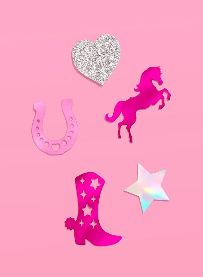 xo, Fetti Pink Pony Club Confetti - 200 pcs | Cowgirl Tablescape, Silver Glitter Bachelorette, Western Table Decor, Birthday Decorations, Cute Party Supplies - Image 3