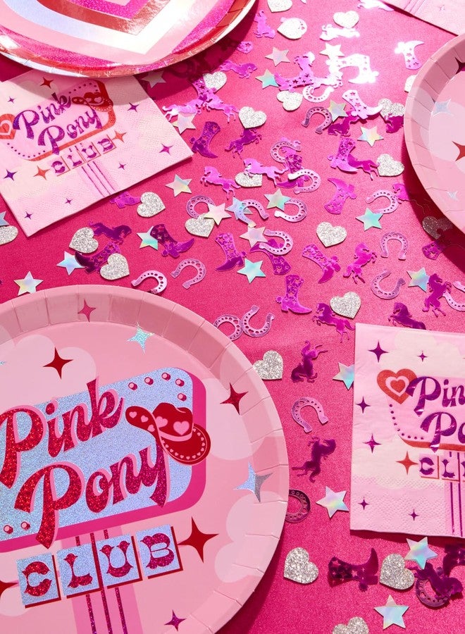 xo, Fetti Pink Pony Club Confetti - 200 pcs | Cowgirl Tablescape, Silver Glitter Bachelorette, Western Table Decor, Birthday Decorations, Cute Party Supplies - Image 5