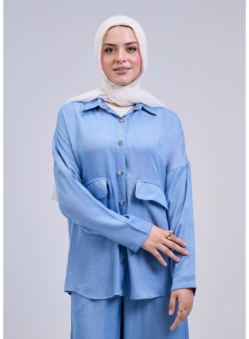 شيب ماستر سوت حريمي شيك قطعتين بستايل واسع وعصري  - Image 5