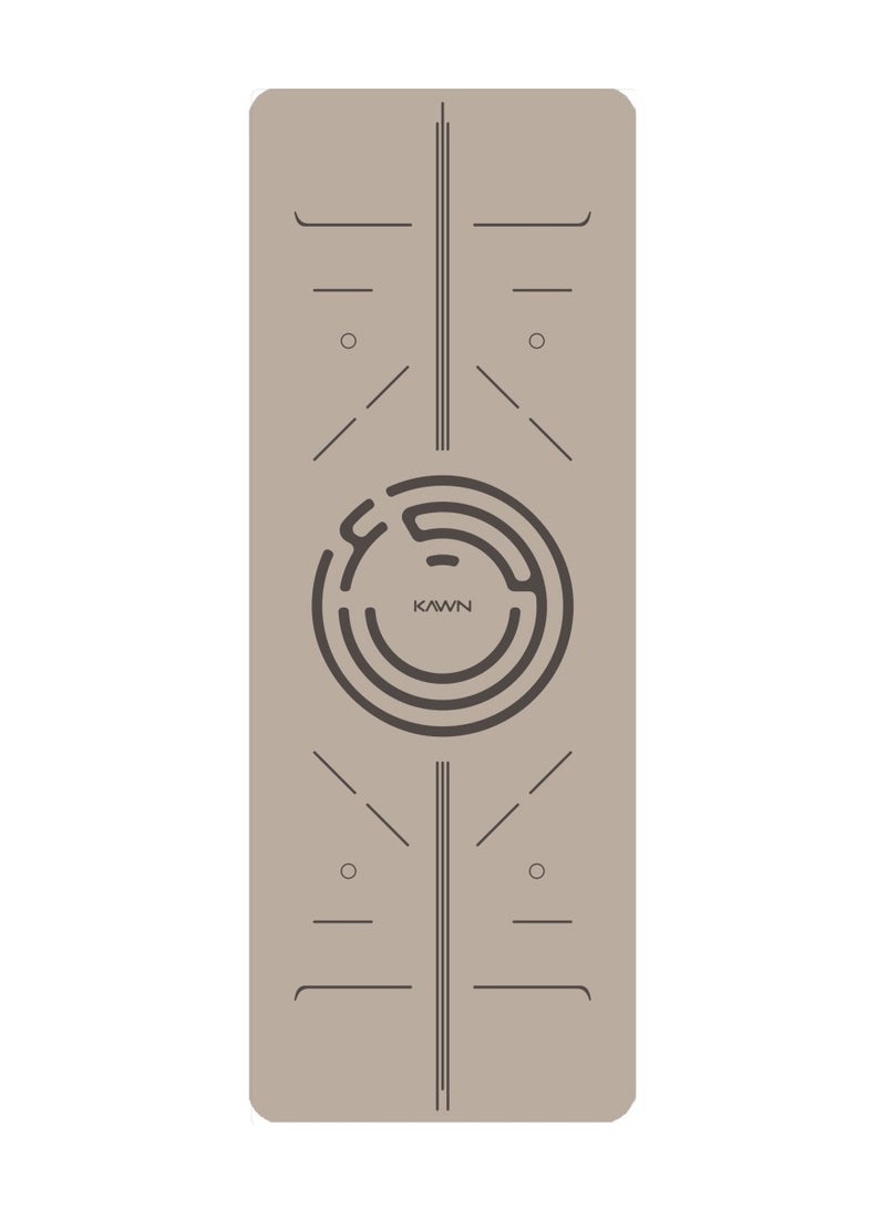 KAWN.YOGA Beige Mat. Non-Slip. Strap Included. High Performance Material Exercise Mat Ideal For Hiit, Plates, Yoga And Other Workouts - Image 1