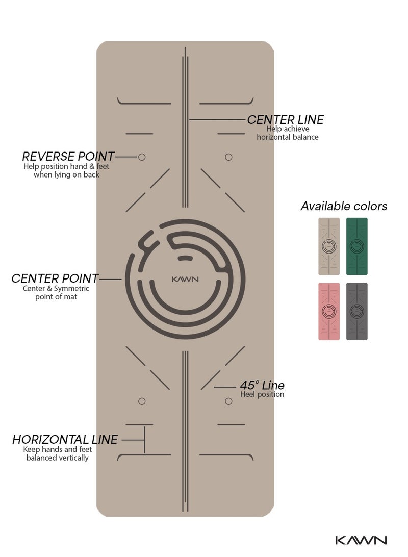 KAWN.YOGA Beige Mat. Non-Slip. Strap Included. High Performance Material Exercise Mat Ideal For Hiit, Plates, Yoga And Other Workouts - Image 2