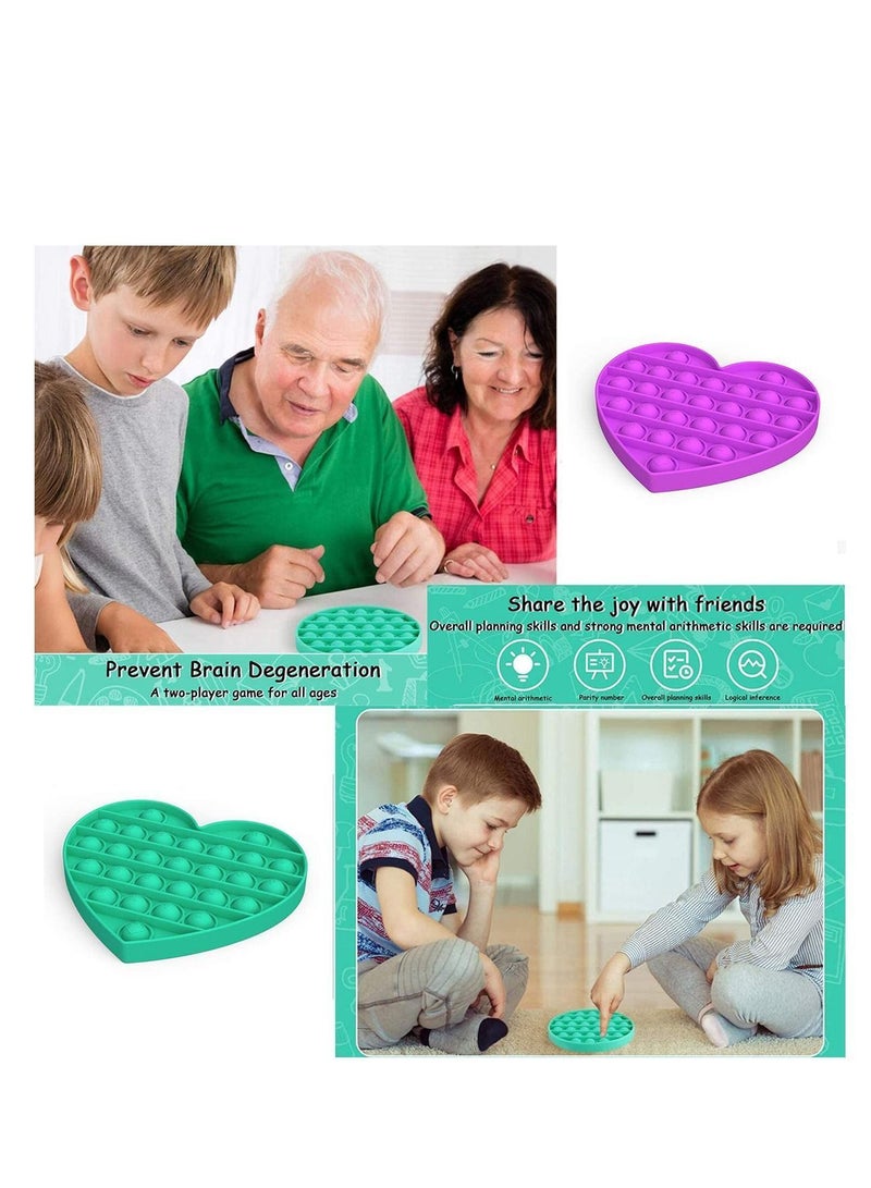 Y&D Push Pop Bubble Sensory Fidget Toy Autism Special Needs Stress Reliever - Great for The Old and Young (Heart, 3 Colors) Silicone Pressure Relieving - Image 3