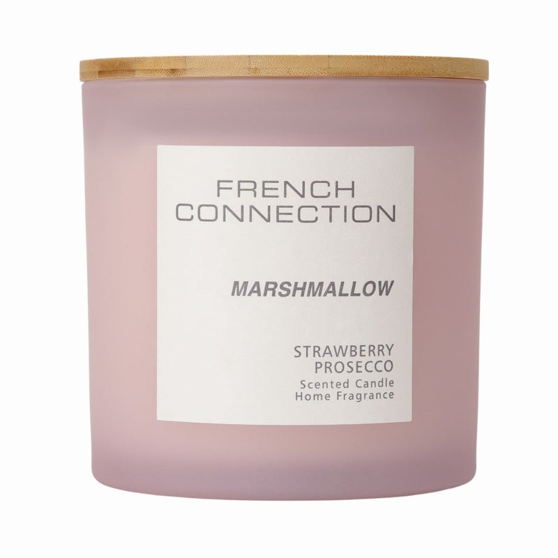 French Connection شمعة جرة معطرة كبيرة، فراولة بروسيكو - 1.5 كجم، شمع زبدة الشيا، 4 فتائل مع غطاء خشبي | وقت الاحتراق - 91 ساعة | مجموعة باستيل | مثالية للهدايا، ديكور المنزل، الحفلات وعطر الغرف | مثالية لديكور غرفة المعيشة والمكتب - Image 2
