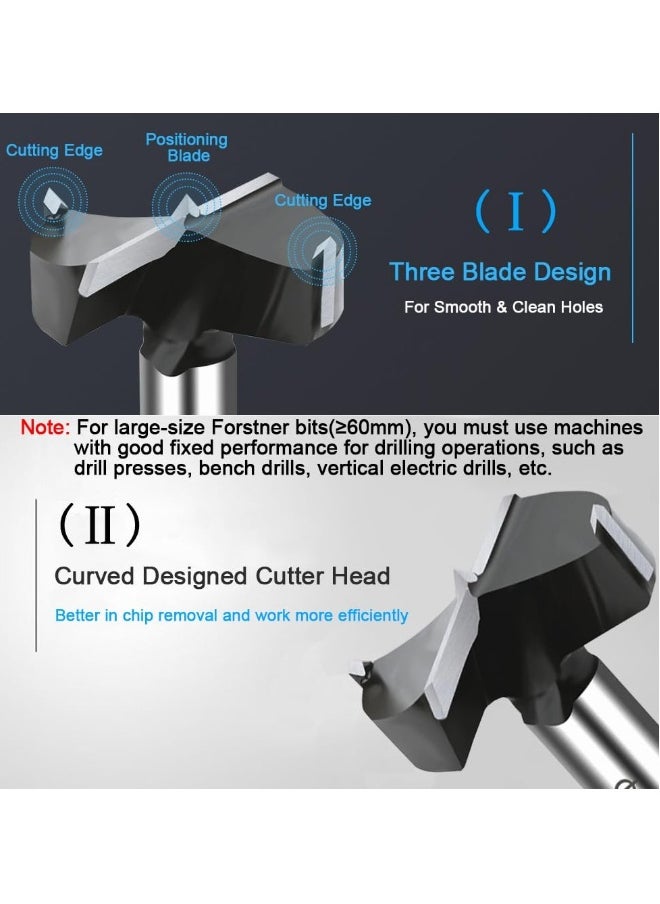 Generic - Carbide Forstner Drill Bit, 3Inch Carbide Tipped Forstner Drill Bit, Wood Drilling bit Set Woodworking Hinge Cutter Tool Kits for Wood Plastic Plywood - Image 1