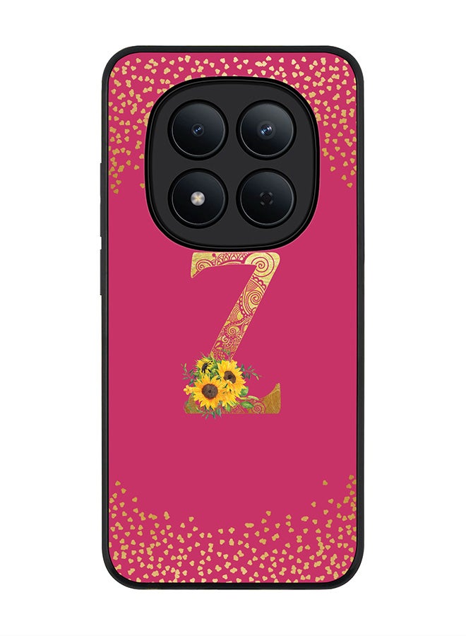 For Xiaomi Redmi Note 15 Pro 5G Case,Slim fit Camera Protection, Shockproof Thin Phone cover  - Custom Floral Monogram - Z ( Deep Pink )