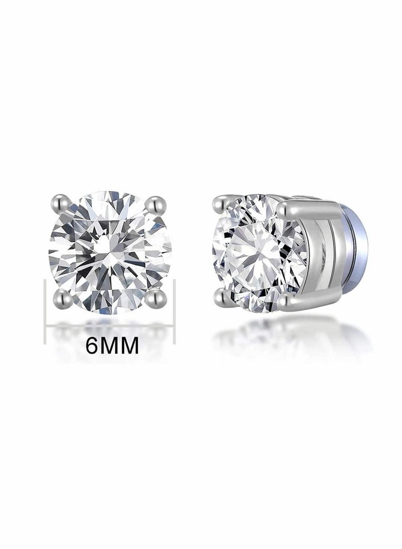 Captaintech Stainless Steel Magnetic Stud Earrings for Men Women Non-piercing Hypoallergenic 6mm 1 Pairs - Image 2