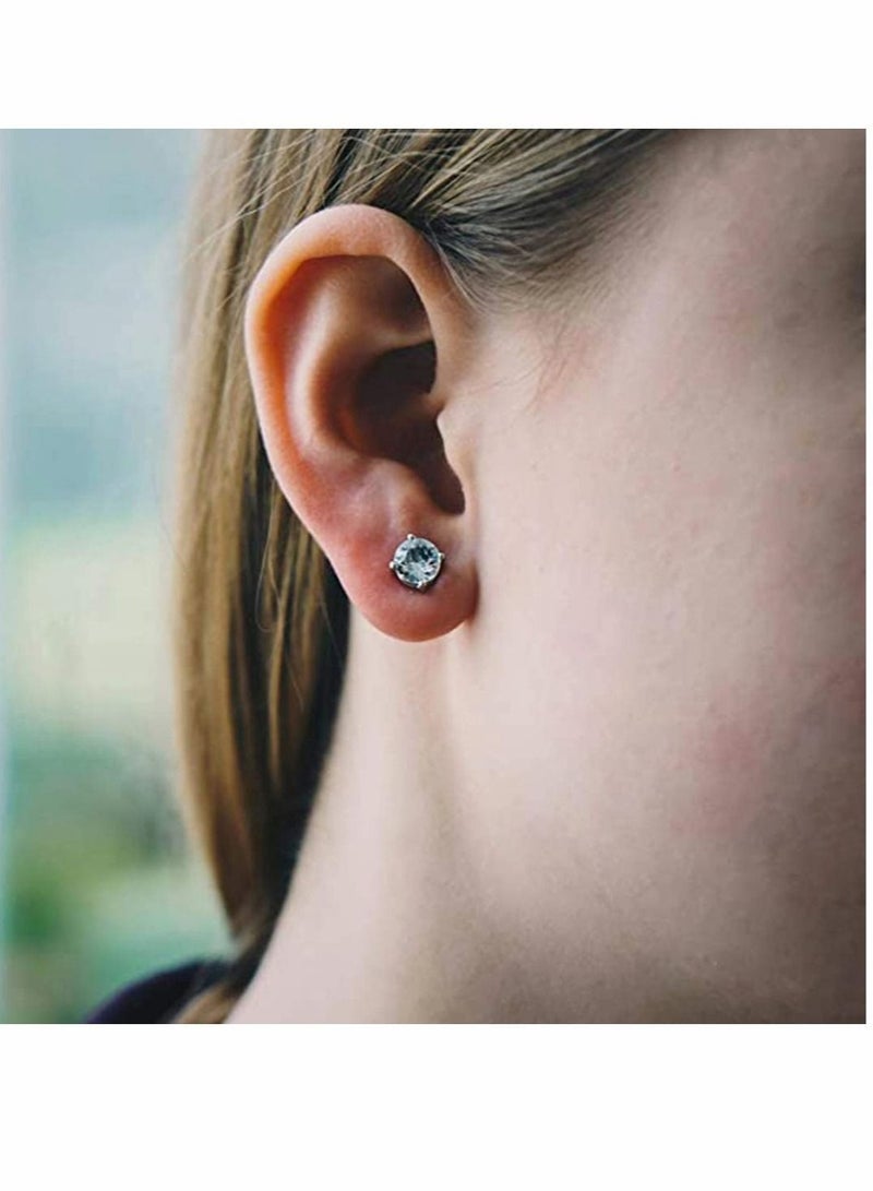 Captaintech Stainless Steel Magnetic Stud Earrings for Men Women Non-piercing Hypoallergenic 6mm 1 Pairs - Image 3