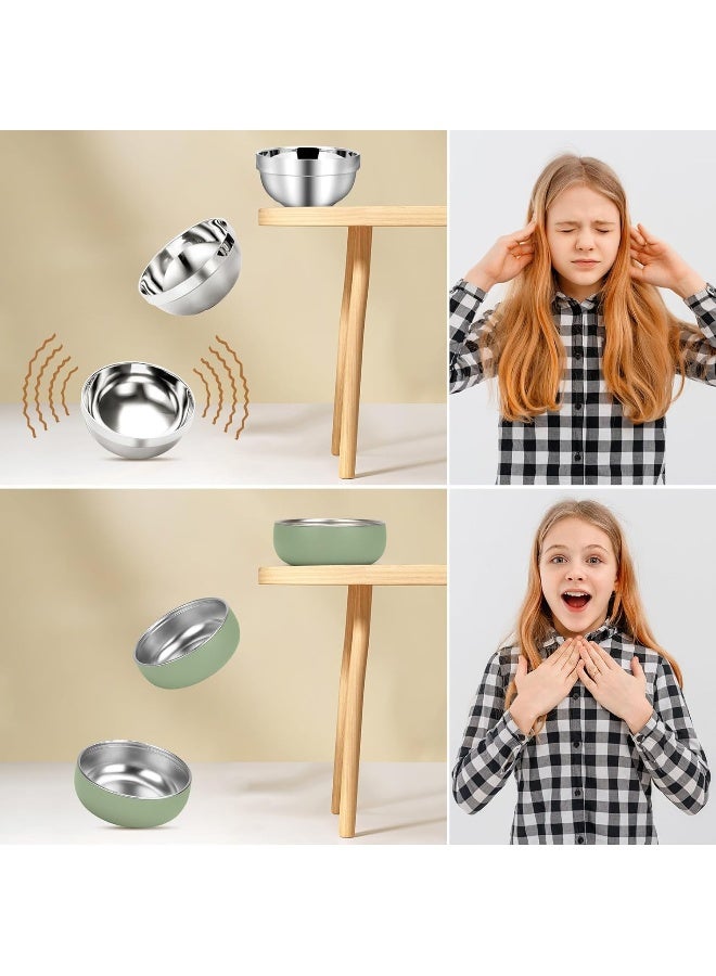ShineMe Baby Bowls 2 Pack, Stainless Steel Bowls for Kids with Detachable Thick Colored Silicone Shell, Unbreakable Toddler Bowls for Soup, Cereal, Snack... - Image 5
