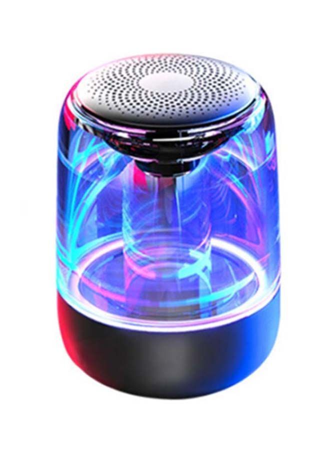 NIBEMINENT Portable Colorful Lighting Car Crystal Glass Wireless Bluetooth Speaker Silver  - Image 1