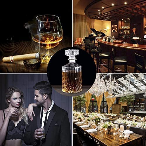 RAHAS RAHAS Whiskey Decanter 1000 ml Diamond Crystal Clear Glass Decanter for Whiskey Scotch Liquor Vodka Wine Bourbon Beer Tequila Rum Wine Decanter Whiskey Decanter Transparent Pack of 1  - Image 5