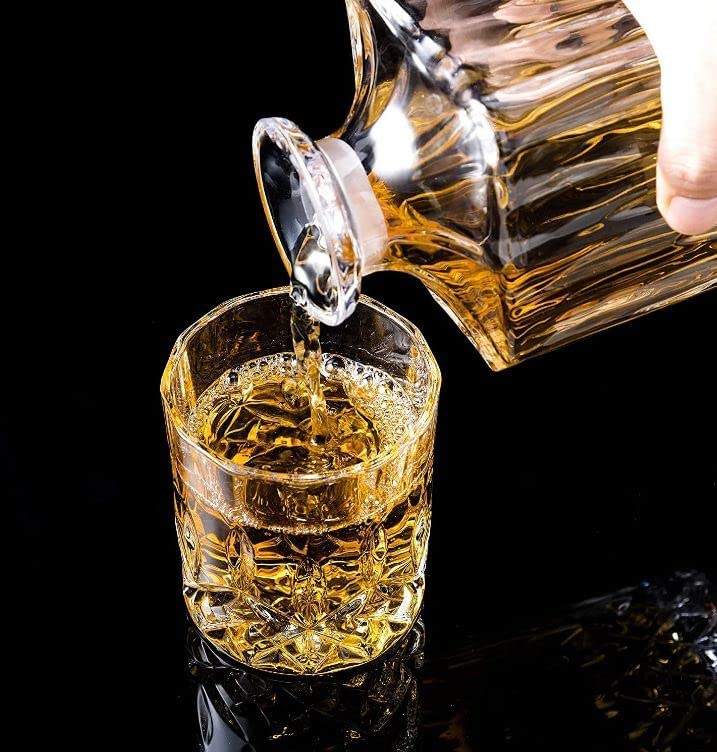RAHAS RAHAS Whiskey Decanter 1000 ml Diamond Crystal Clear Glass Decanter for Whiskey Scotch Liquor Vodka Wine Bourbon Beer Tequila Rum Wine Decanter Whiskey Decanter Transparent Pack of 1  - Image 4