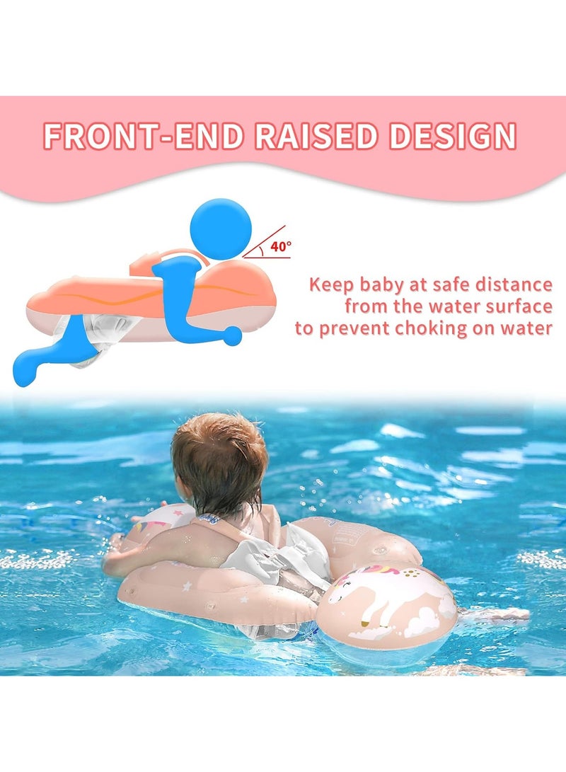 تومشو عوامة حمام سباحة للأطفال، عوامة حمام سباحة للأطفال الصغار مع مظلة وعامل حماية من الشمس UPF50+، ذيل عوامة قابل للنفخ للرضع، إضافة كرة عائمة لتجنب الانقلاب، مزودة بمضخة هواء محمولة باليد - Image 4