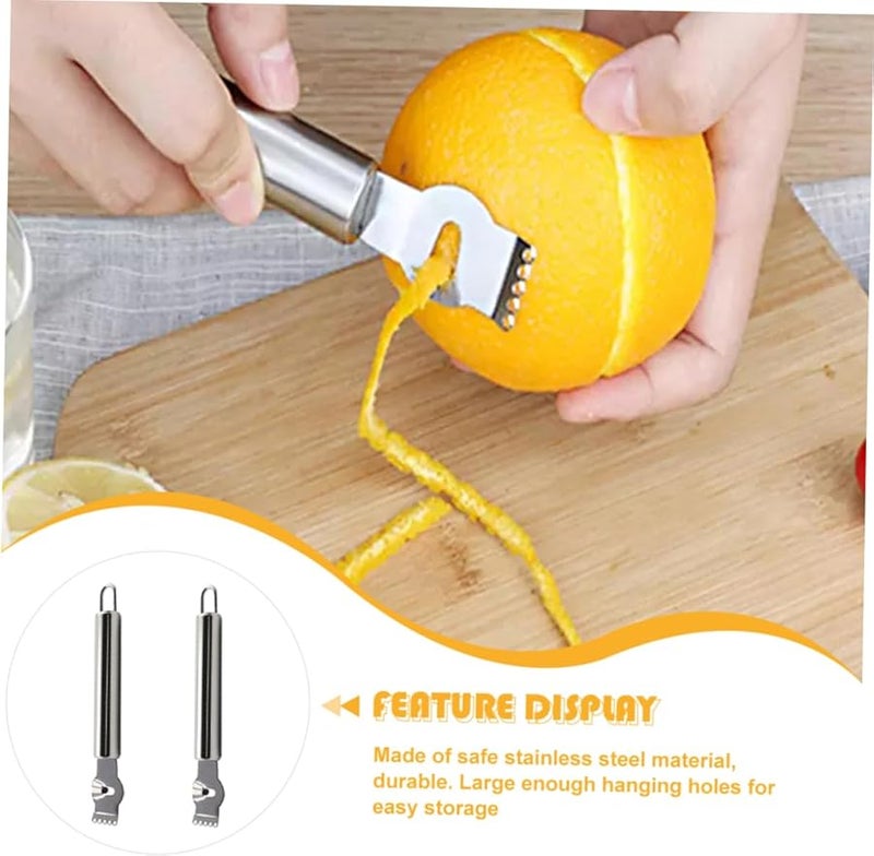2Pcs Stainless Steel Lemon Zester Grater With Non Slip Handle For Fruit Vegetable - Image 5