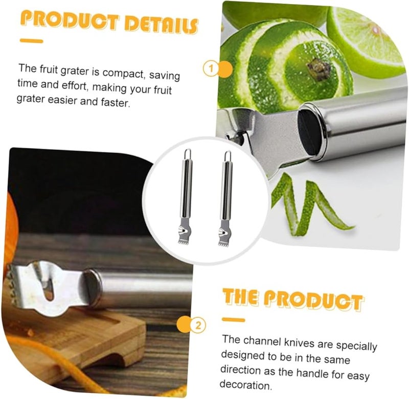 2Pcs Stainless Steel Lemon Zester Grater With Non Slip Handle For Fruit Vegetable - Image 4