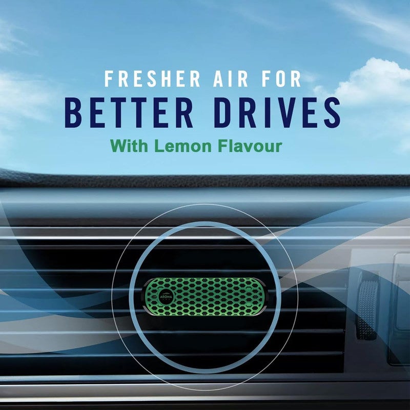 AROMA CAR HEX Car Air Freshener Vent Clip – Compact Solid Perfume Diffuser with Long Lasting Fragrance, Spill Proof Battery Free Design, Fits Flat AC Air Vents, Interior Odor Control(LEMON) - Image 2