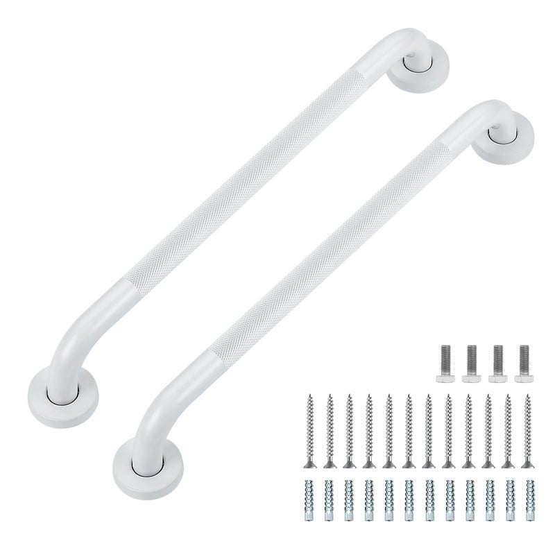 Ravinte Hardware Grab Bars for Shower 2 Pack 20Inch Anti Slip Shower Handles for Elderly Safety Shower Grab Bar Stainless Steel Handicap Grab Bars for Bathroom White 1 Diameter - Image 2