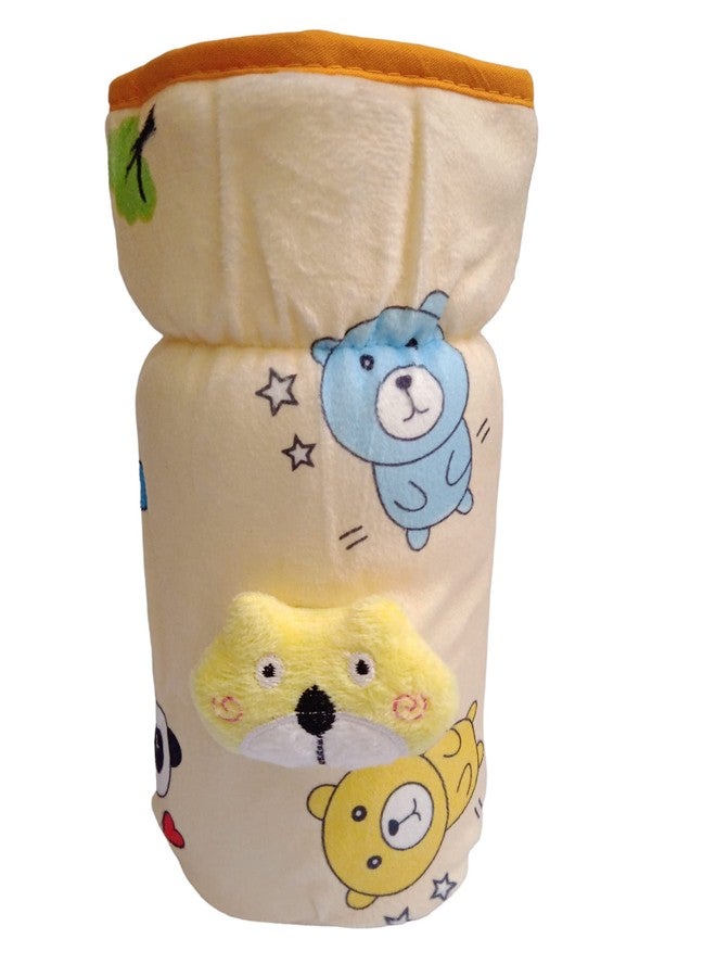 Aplam Chaplam for Philips Avent/Broad Neck Feeders Soft Plush Stretchable Baby Feeding Bottle Cover with Easy to Hold Strap | Suitable for 200, 240, 260ml & 330ml (330ML-YELLOW) - Image 1