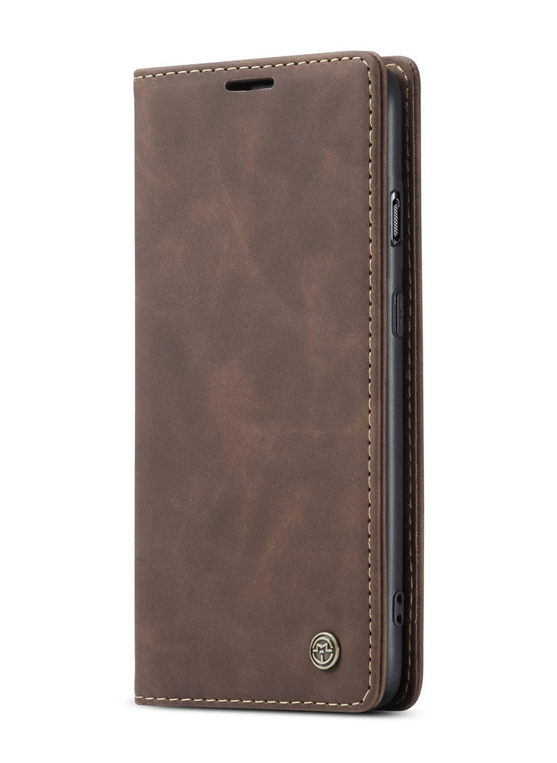 CaseMe CaseMe Oneplus 8T Case Wallet, for Oneplus 8T Wallet Case Book Folding Flip Folio Case with Magnetic Kickstand Card Slots Protective Cover - Coffee  - Image 2
