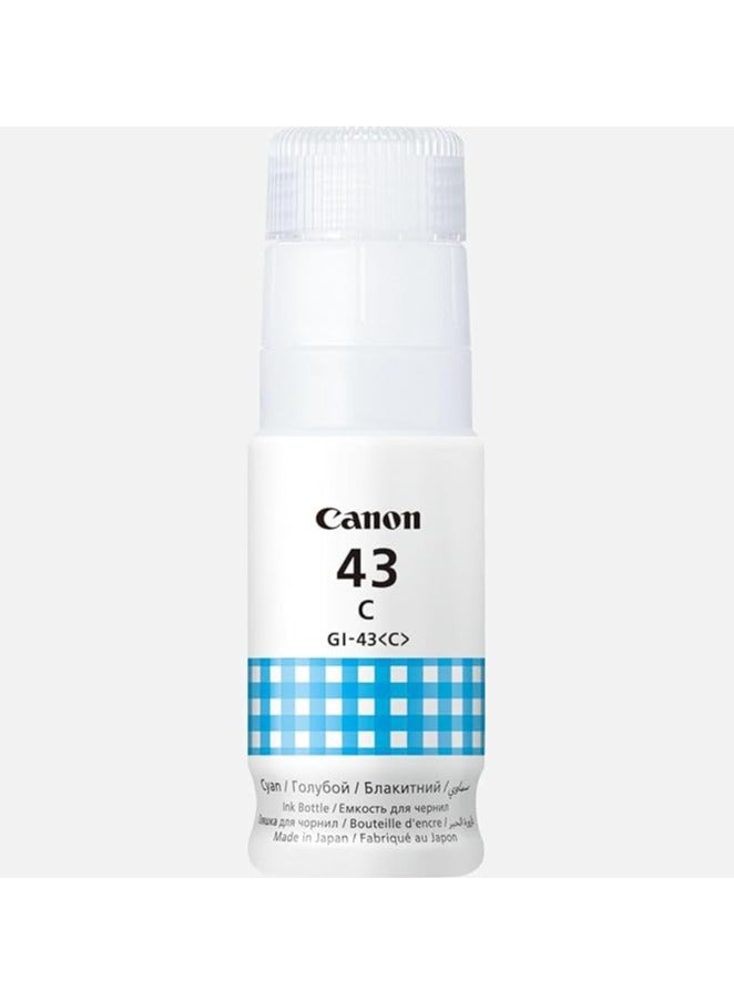 GI-43C, Cyan Ink Bottle, Prints Up to 7,700 Pages, Prints Up to 3,800 Photos, 60 ml - Image 1