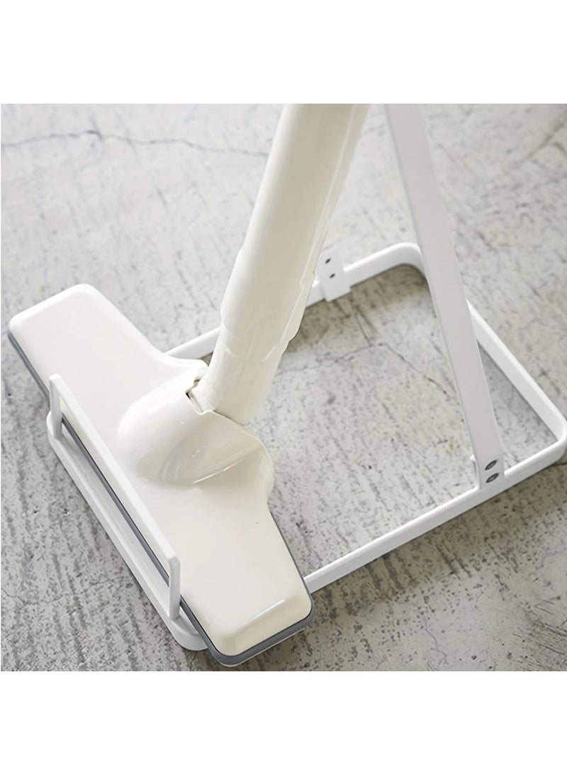 عربست رف تخزين حامل المكنسة الكهربائية، رف تخزين معدني عصري للزوايا، حامل مكنسة كهربائية محمول قائم بذاته، تجميع بدون حفر، تصميم رف مفتوح، رف منظم للمطبخ (أسود) - Image 5