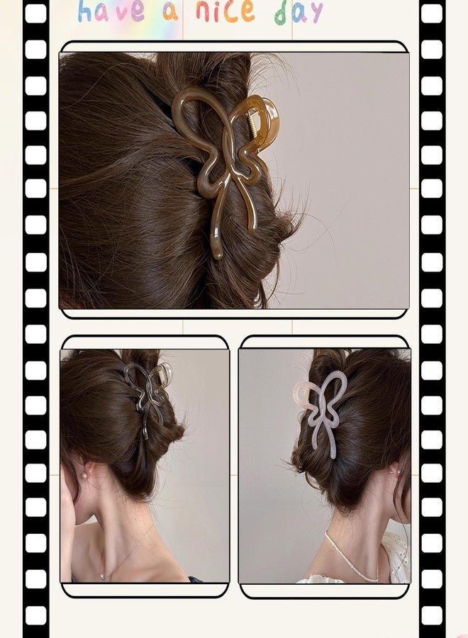 Kasmena Butterfly Hair Clips for Women Girls,Hair Bows Claw Clips Jelly Butterfly Clips Nonslip Bow Clips Coquette Hair Styling Accessories,6PCS - Image 2