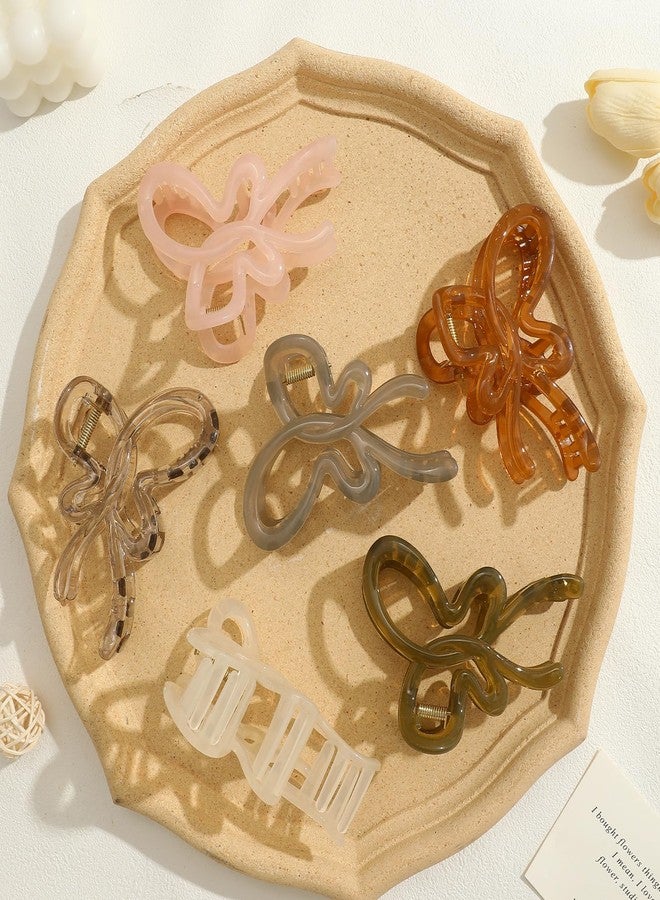 Kasmena Butterfly Hair Clips for Women Girls,Hair Bows Claw Clips Jelly Butterfly Clips Nonslip Bow Clips Coquette Hair Styling Accessories,6PCS - Image 4