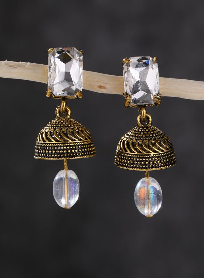 Take Two Gold Tone Bell Shape Jhumka Earrings - Image 5