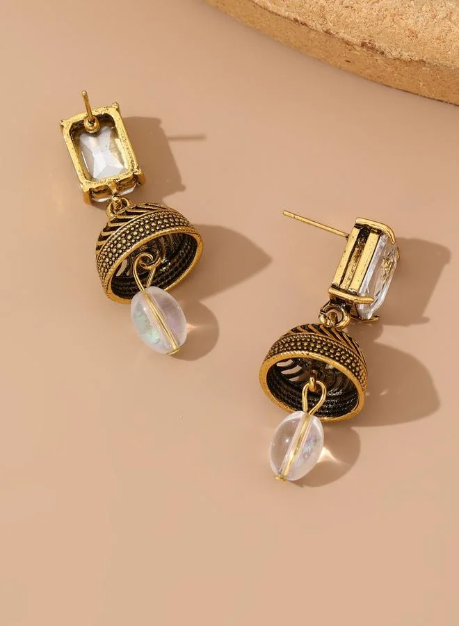 Take Two Take Two Gold Tone Bell Shape Jhumka Earrings
