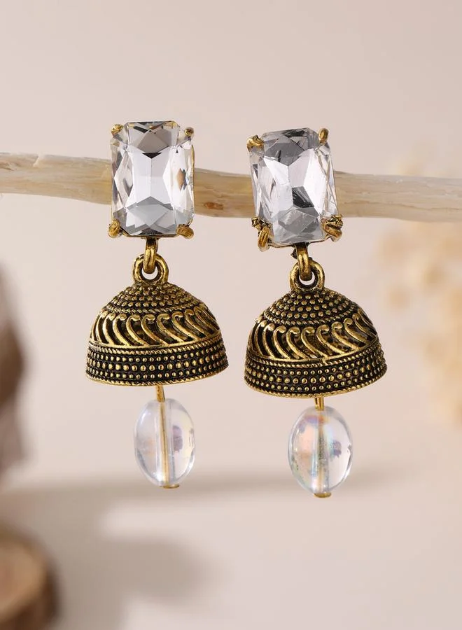Take Two Take Two Gold Tone Bell Shape Jhumka Earrings