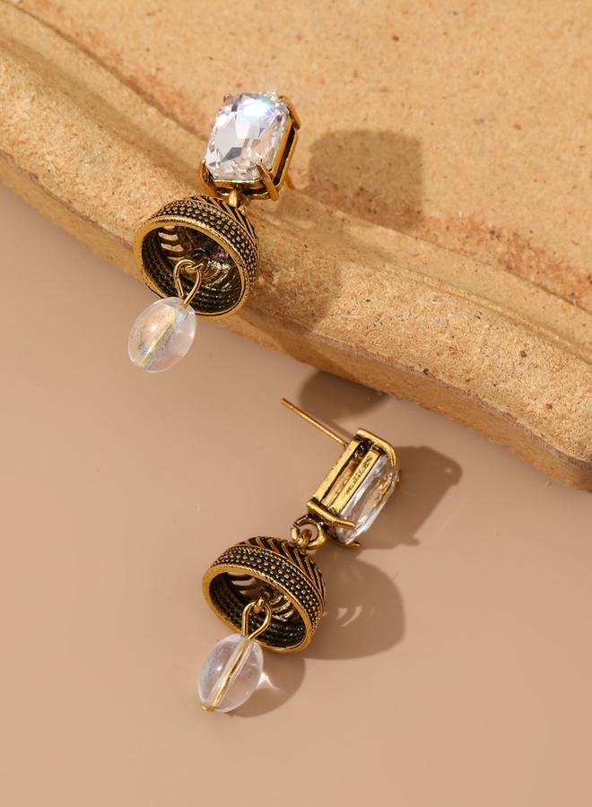 Take Two Gold Tone Bell Shape Jhumka Earrings - Image 2