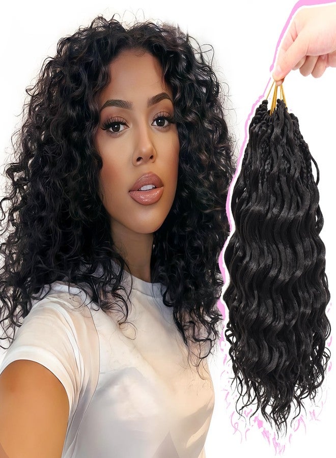 Gowit Pre Looped Deep Wave Crochet Hair 12 Inch 7 Packs Short Curly Black Pre Twisted Ocean Wave Deep Twist Crochet Braids Synthetic Braiding Hair for Black Women - Image 1