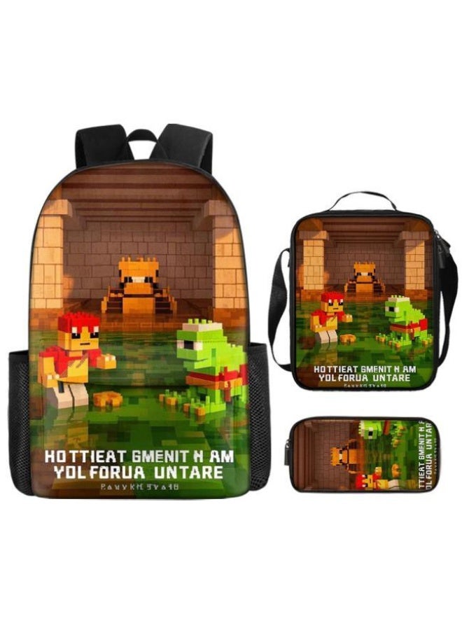 The latest universal cartoon new three-piece schoolbag (for students, teenagers, children) - 406  - Image 2