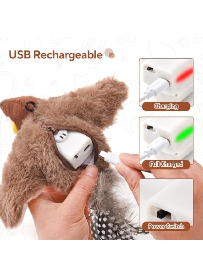 Jumairay Flapping Wings Sparrow Interactive Simulated Chirping Flying Bird Cat Toys Flapping Wings for Indoor (Sparrow) - Image 5