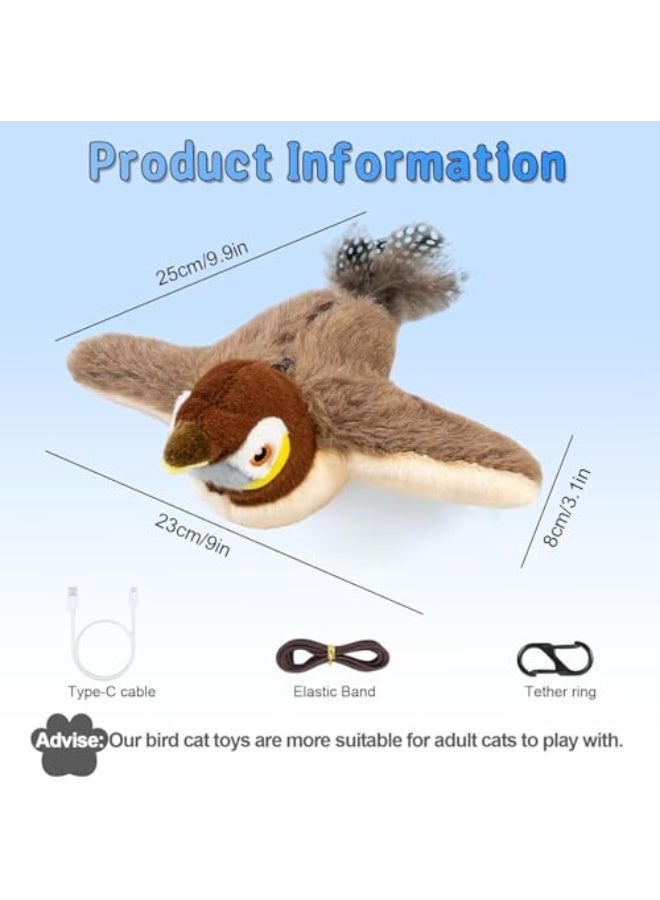 Jumairay Flapping Wings Sparrow Interactive Simulated Chirping Flying Bird Cat Toys Flapping Wings for Indoor (Sparrow) - Image 2