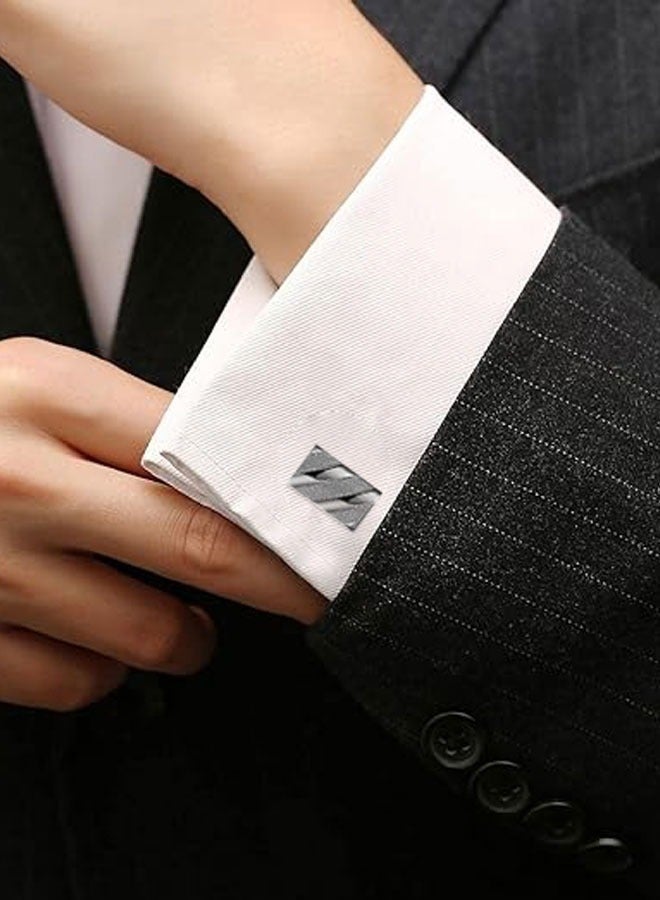 4 Pairs Cufflinks for Men Classic Cuff Links for Tuxedo Shirt Cufflinks Set for Wedding Groom Business Birthday Anniversary Father's Day Gifts - Image 4