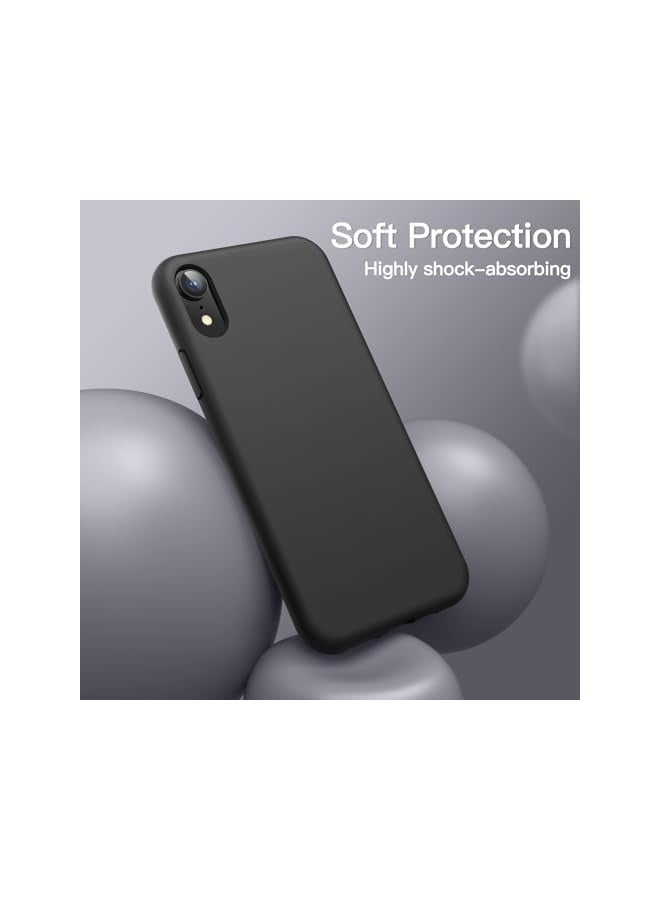 Jetech Silicone Case for iPhone XR, 6.1-Inch, Silky-soft touch Full-Body Protective Case, Shockproof cover with Microfiber Lining (Black) - Image 3