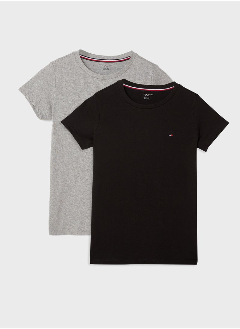 TOMMY HILFIGER - Kids 2 Pack Crew Neck T-Shirt - Image 1