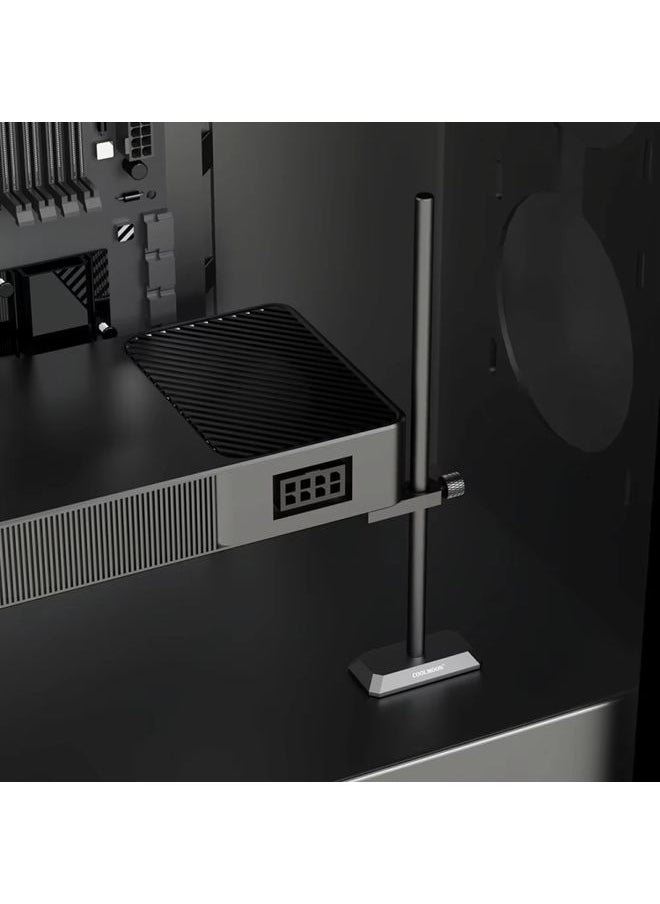 BURAQ COOLMOON GH195 Desktop Computer Vertical Mounted Graphics Card Protection Shelf Metal Rod Magnetic Support Bracket, Color: Silver  - Image 2