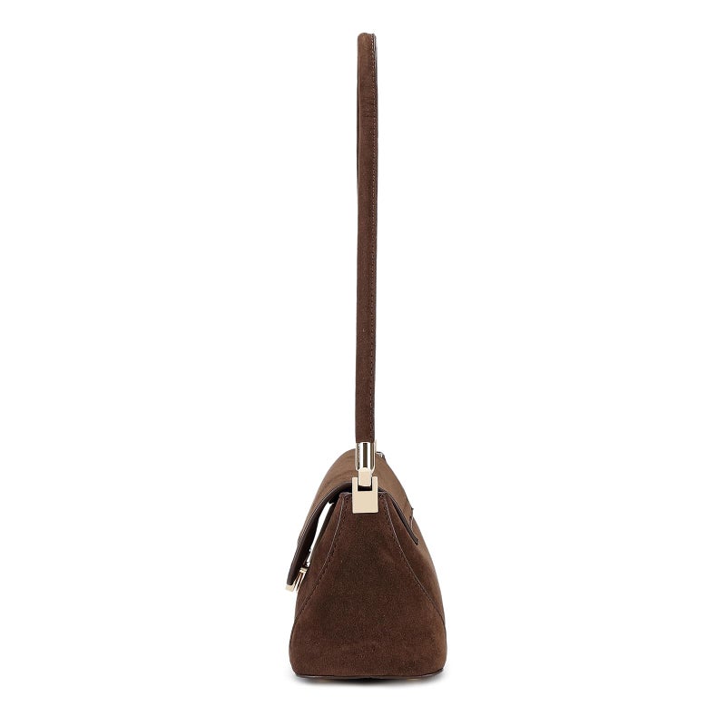 WSRYDJDL Shoulder Bags for Women Vintage Handbag Retro Classic Small Purse Cute Hobo Tote Handbag Mini Clutch Purse (Suede Coffee) - Image 3