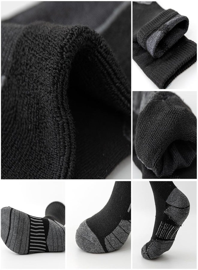 JOYNÉE 8 Pairs Mens Crew Socks Cushioned Moisture Wicking Athletic Socks Work Breathable Socks for Men,Black,Sock Size:10-13 - Image 2